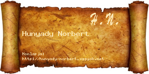 Hunyady Norbert névjegykártya